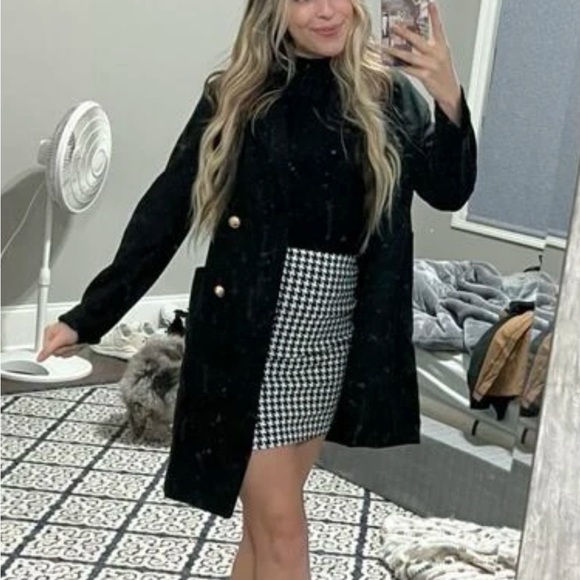 Sexy Houndstooth Print High Waist Skirt - Picture 4 of 10